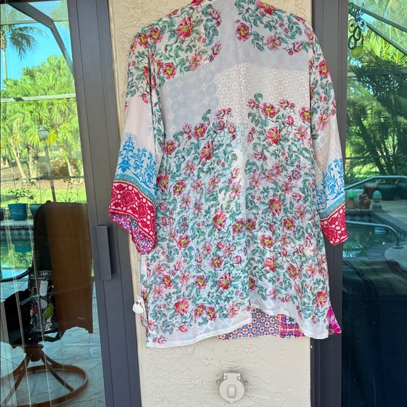 Johnny Was Multicolor Patchwork Cape/ 1/2 0ff Johnny Was Klmonos. - Picture 7 of 8